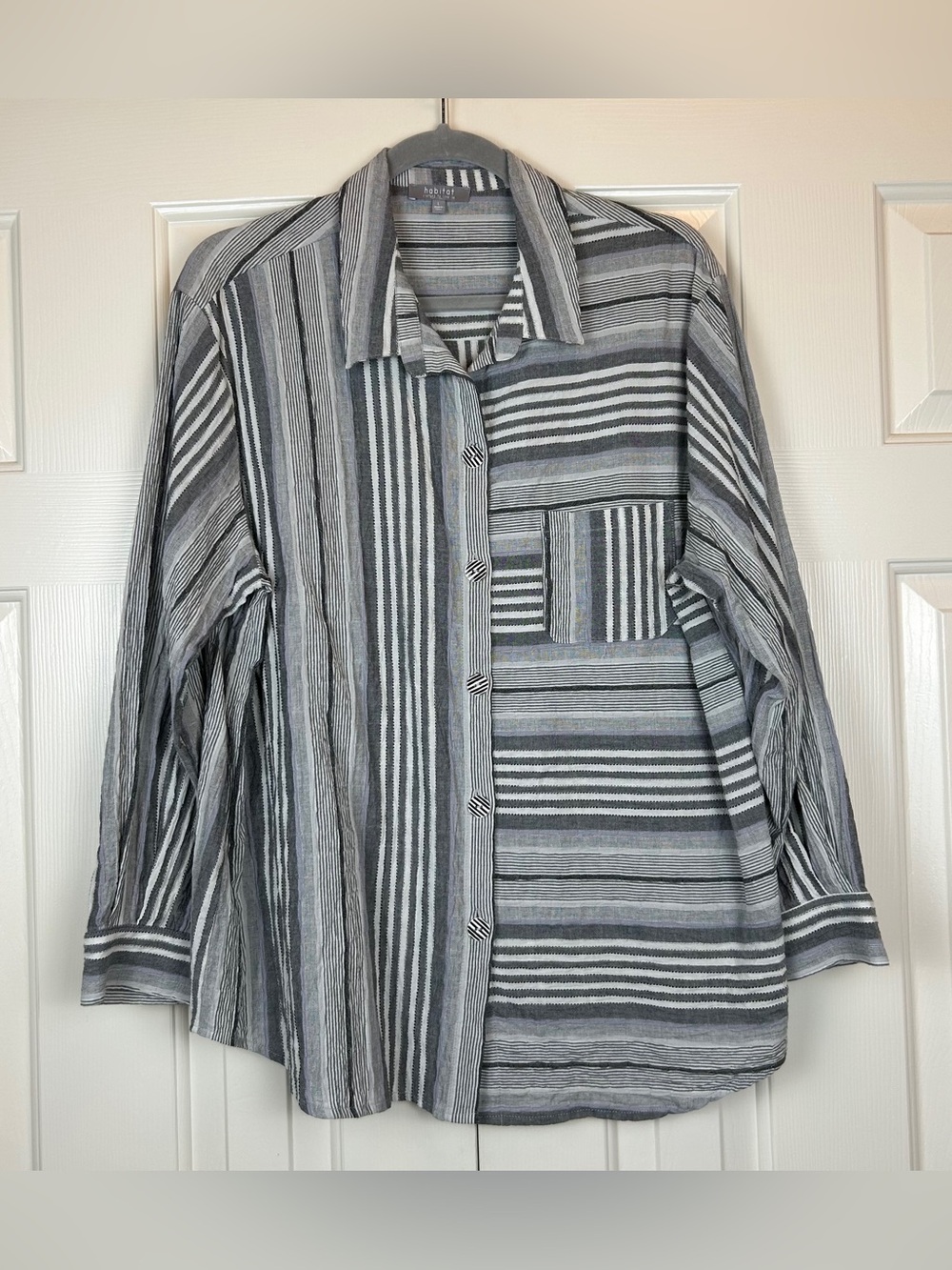 Habitat Abstract Striped Button Down Shirt